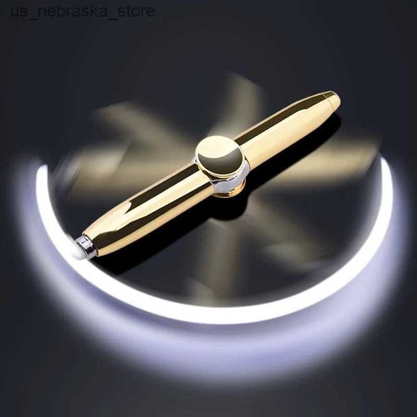 Yenilik Oyunları Fidget Spinner parmak ucu Gyro Çok Fonksiyonlu Işık Kalem EDC Parmak Spiral Metal Yaratıcı Eğlence Hediye Parmak Spinner Kalem Q240418