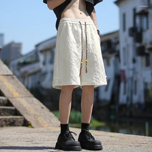 Herren-Shorts M-5xl Plus Size Herren Sommer Kurzhose Wild locker für den koreanischen Stil Trend gerade Hosen mit Gummibänder Taille