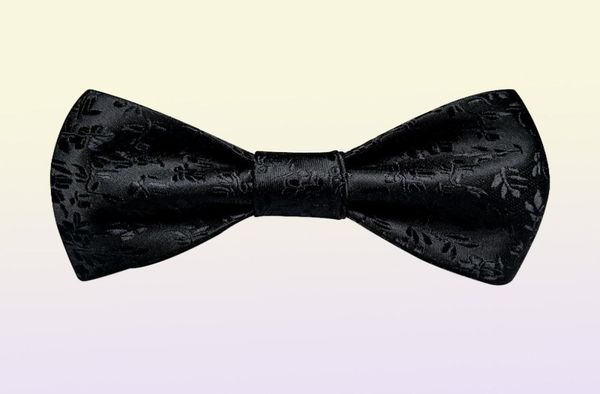 Papillo black floreale floreale Solido di auto -te stesso uomo Fashion Fashion Butterfly Formale Business Fare di nozze per fazzoletti Bowtie Set di Dibangu9044015