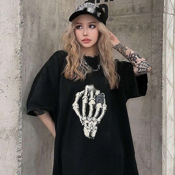 Gallrey Tee Depts Designer T-shirt Top qualidade de luxo T-shirt T-shirt Trendy Brand Skull Goddess estátua lavou Old Vtg Street Mulheres Mulheres de Manga Curta T