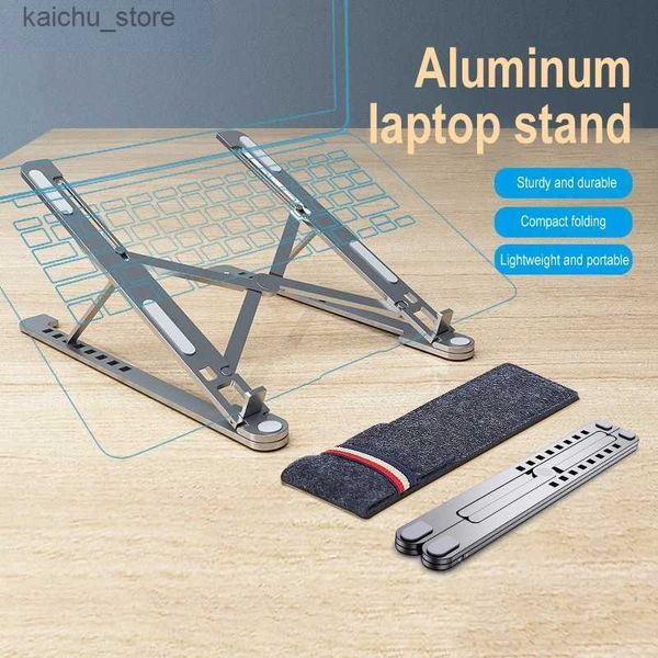 Andere Computerkomponenten Laptop Stand Laptop Ständer Riser Computer Tablet Ständer 8-Winkel einstellbare Aluminium Ergonomische faltbare tragbare Desktop-Ständer Y240418