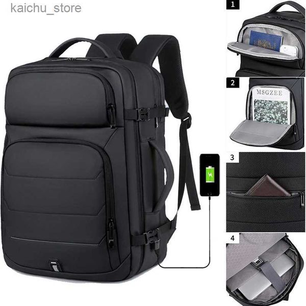 Andere Computerzubehör erweiterbare Herren 17 -Zoll -Laptop -Rucksäcke wasserdichtes Notebook -Tasche USB Schoolbag Sport Tasche Rucksack für männliche Y240418