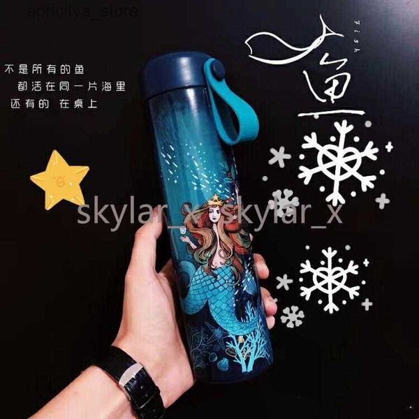 Wasserflasche 16oz Starbucks Meerjungfrau Thermos Becher Vakuumflaschen Edelstahl Tasse Kaffeetasse Reiseflasche 2155 L48