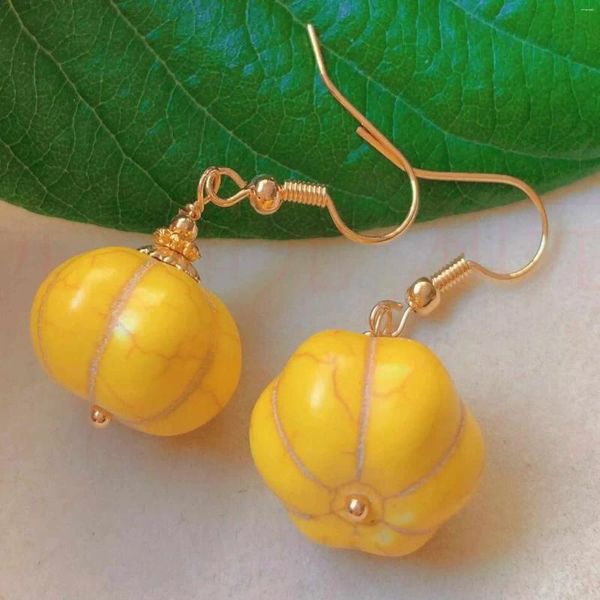 Brincos de Moda Moda Moda Amarelo Naturais Pumpina Turquesa Beradas Ouro Cristal Moderno Partema Unissex Mulheres todos os dias Lustre minimalista