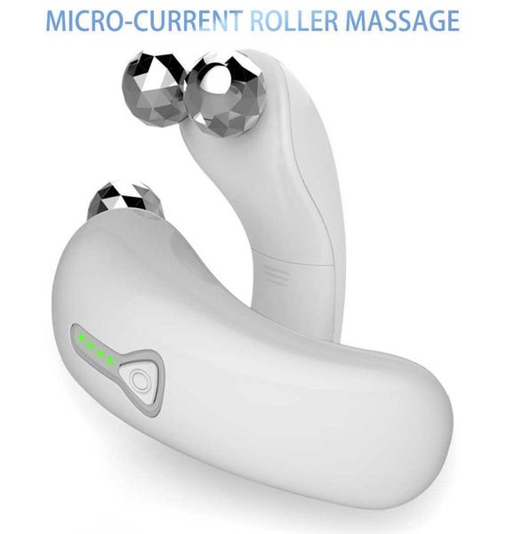 3D Electric Microwurrent Face Slimming Massage Roller Gouache -Schaber für die EMS -Hautpflege 2108067499377