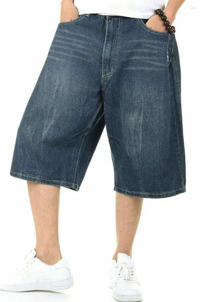 Pantaloni da uomo maschile hip-hop jeans jeans shorts rilassato hipster casual casual larghi sciolte di colore solido