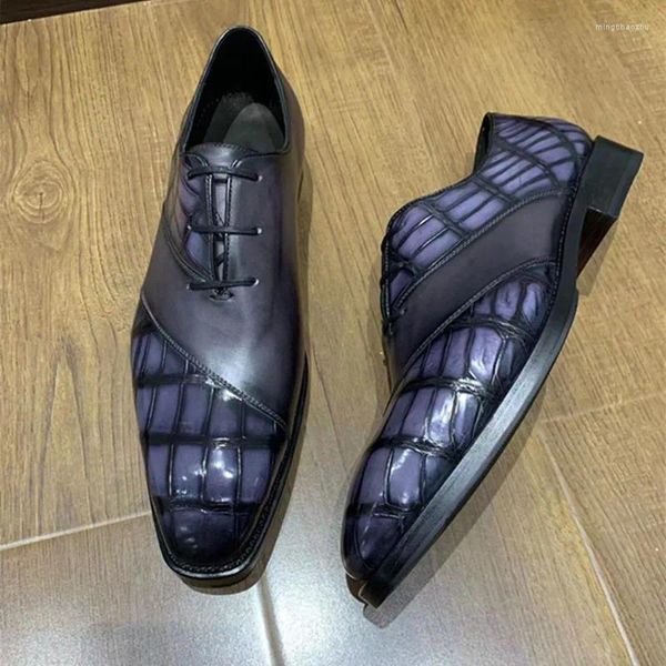 Sapatos casuais e pintados nilo crocodilo de couro sapatos de tração