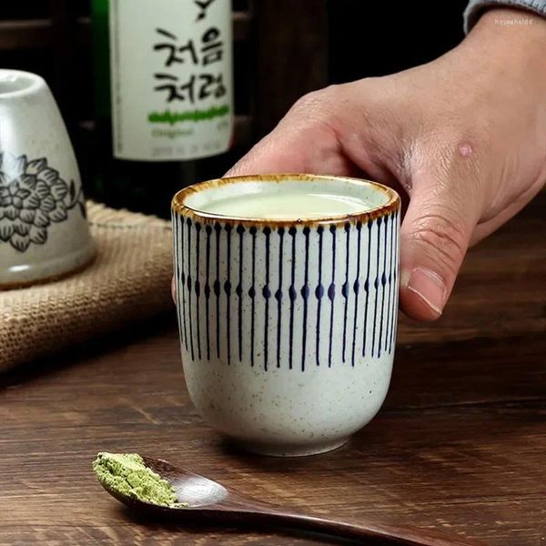 Çay Bardakları Vintage Su Kupa Japon Seramik Kase Büyük Hacim Çömlekçilik Çay Çarpı Konteyner Çay Takımı İçecek Sware Restoran Mutfak Kupası