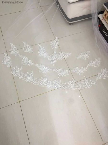 Belierri per capelli Velio da sposa Accessori per abiti da sposa 3m 3m in pizzo osseo squisito a forma di sposa velo