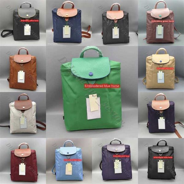 Verkauf hochwertiger Handtasche Tasche Großhandel Brieftasche Mode falten französischer Rucksack Nylon Frauen 70 -jähriges Jubiläum Luxus Stickerei Pferdsbans Designer -Taschen