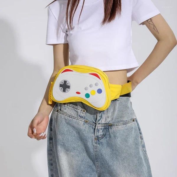 Bolsas de cintura Nylon Fanny Pack Fun Game Console Creative Chest Bag Cartoon para mulheres Lady Girls Casual Crossbody Hip Package