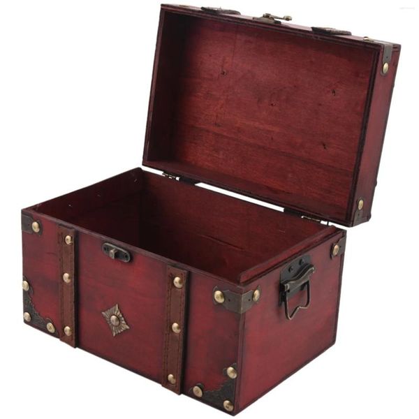 Caschetti per gioielli Tesoro retrò cassa vintage in legno Box Organizzatore in stile antico per bigiotteria