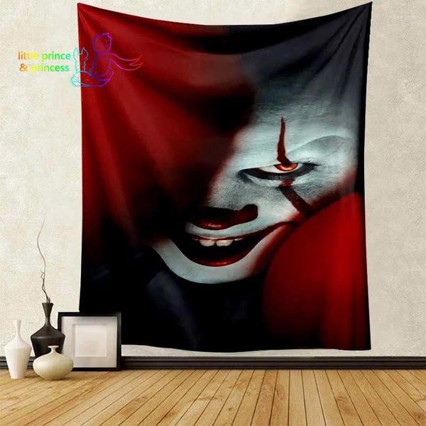 Arazzi It Horror Halloween Clown Clown Wall Tessuto sospeso in tessuto spiaggia DECORAZIONE COPERTURA CAMERA DA LETTO COPERCHIO