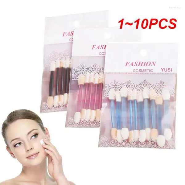 Make-up-Bürsten 1-10pcs Lidschatten-Applikator Doppelköpfe Schwammstab Lieferungen tragbarer Lidschatten-Nagelspiegelpulverbürste