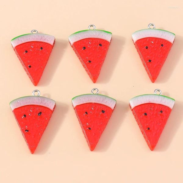 Charms 10pcs 31x22mm Fruchtanhänger Harz Wassermelone für Dangle Ohrring Schlüsselbund Halskette DIY JEWLERY MACHEN