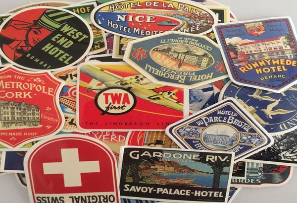 100psset Retro Style Travel El Stickers JDM для ноутбука чемодан