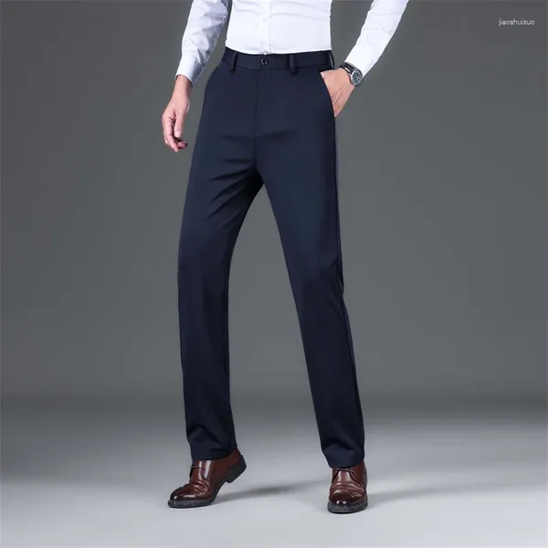 Calça masculina de alta qualidade Luxo Straight Business Suimplicity Designer Primavera Summer Summer elegante Tamanho da calça formal casual 42