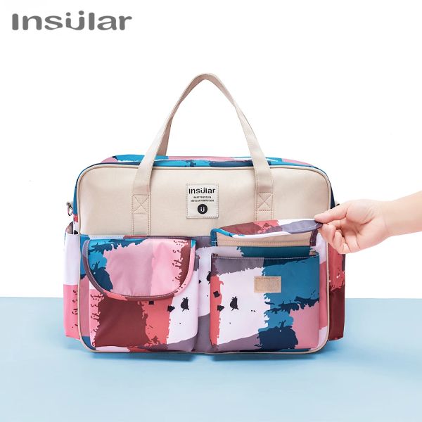 Taschen Insular Wickelbeutel wasserdichte Tasche Babypflege Taschen große Kapazität Mama Crossbody Bag Baby Organizer Windel Backapck