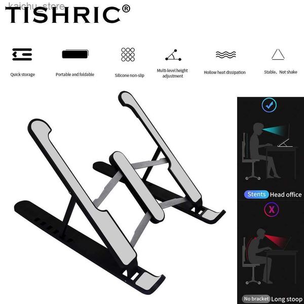 Outros componentes do computador Tishric Stand Stand Suporte portátil para laptops de plástico e alumínio suporta ajuste de 6 velocidades para o laptop de escritório Y240418