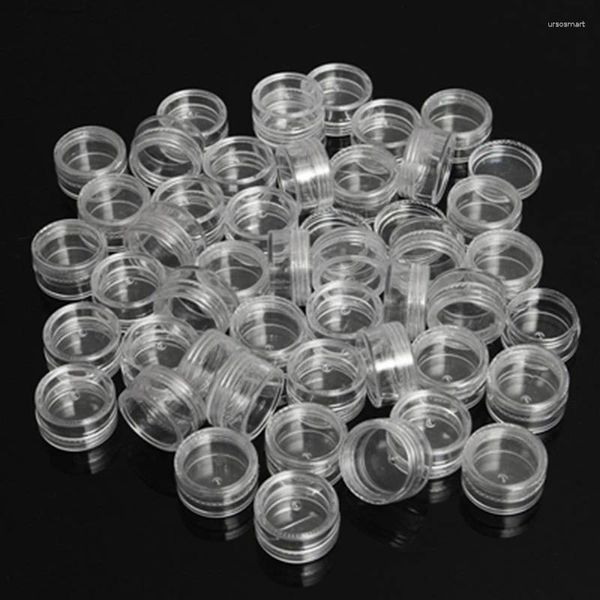 Speicherflaschen 50pcs 5ml Kosmetikglas leerer Lidschatten Hülle Gesichtscreme Glitzer -Behälter Lidschatten Nagel Pots Schönheitswerkzeug