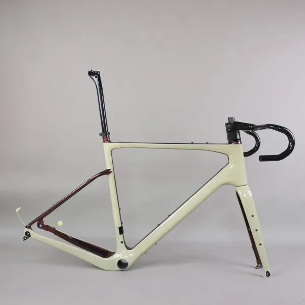 Рамки Полный скрытый кабель BB386 Gravel Bike Frame GR044 Плоское крепление диск Disk Carbon T1000 PT4246C Chameleon 1543