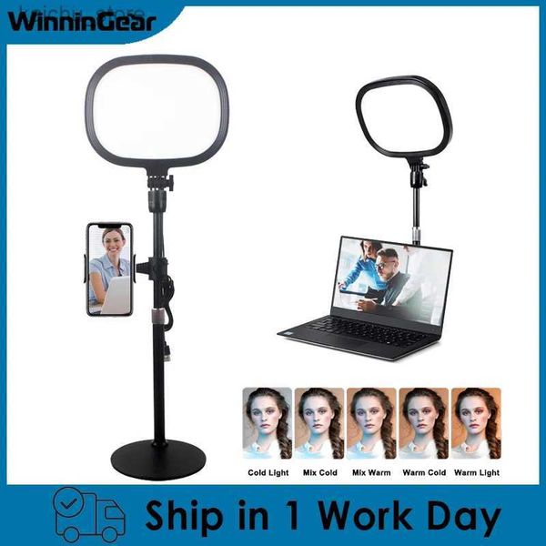 Continuous Lighting Desktop LED Panel Light YouTube Live Key Light Air Dimmable Photography Studio Light mit verlängertem Tripod Y240418