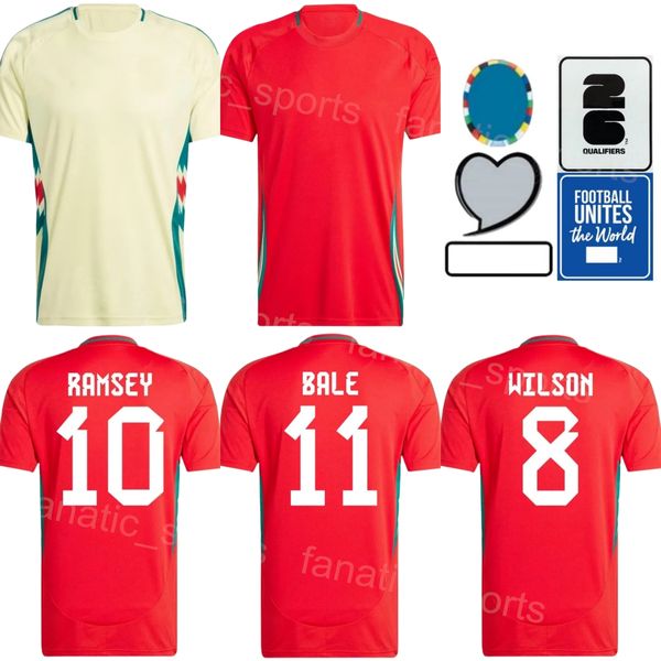 2024 2025 SCALCAZIONE SCALCE Galles della squadra nazionale 13 Kieffer Moore Jersey Euro Cup 20 Daniel James 8 Harry Wilson 6 Joe Rodon 14 Connor Roberts 11 Gareth Bale Football Shirt Mens