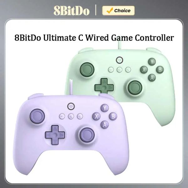 Joysticks 8bitdo Ultimate C Controlador de jogo com gamepad joystick para PC Windows 10, 11, Steam Deck Raspberry Pi Acessório Android