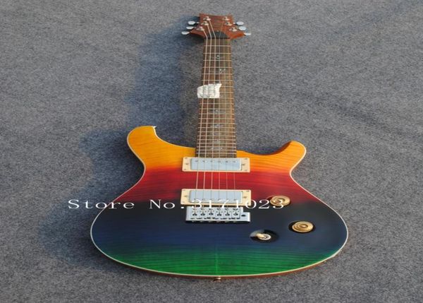 Custom Guitar Storerainbow Color Paul Smith Guitar100 Wood Korea Paintright Hand 6 String Elektrische Gitarre3334451
