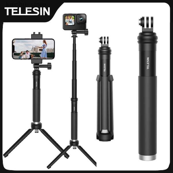 Monopodi selfie Telesin 0,9 m in lega di alluminio Monopode Tripode per Monopode per GoPro 12 11 10 9 8 7 6 Insta360 DJI Osmo Azione per smartphone Y240418