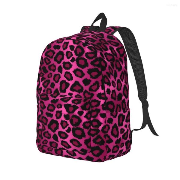 Rucksack Pink Leopard Tierdruck Elegante Rucksäcke Mädchen College Große Schultaschen Buntes Rucksack