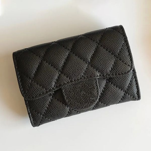 Portafoglio designer Caviar borse da donna portafogli in pelle portacinetto con carta di credito con cartoncino mini portacinetti magri black tolti pieghe