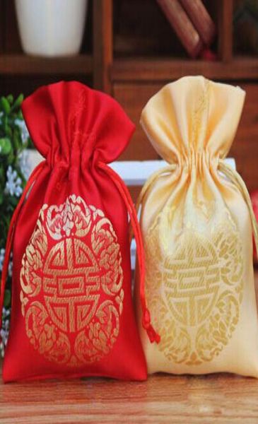 Bolsa de presentes de bordado de seda da China 9x13cm 13x17cm Festa de aniversário de aniversário de festas Bolsas de jóias bolsas de embalagem de joias3189939