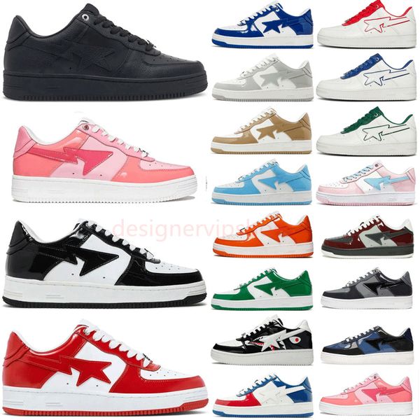 Scarpe sportive designer scarpe sta sk8 uomini bassi da donna a colori bloccato squalo nero bianco pastello blu verde in pelle scamosciata da uomo allenatori da donna sneakers da esterno a piedi da jogging di dimensioni 11