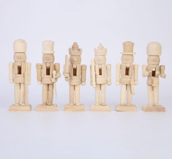 6pcs de madeira decoração de boneca de boneca DIY Brinquedo de tinta em branco Doll de madeira sem pintura para crianças DIY Soldier Figuras Tabela Ornamentos C09508527