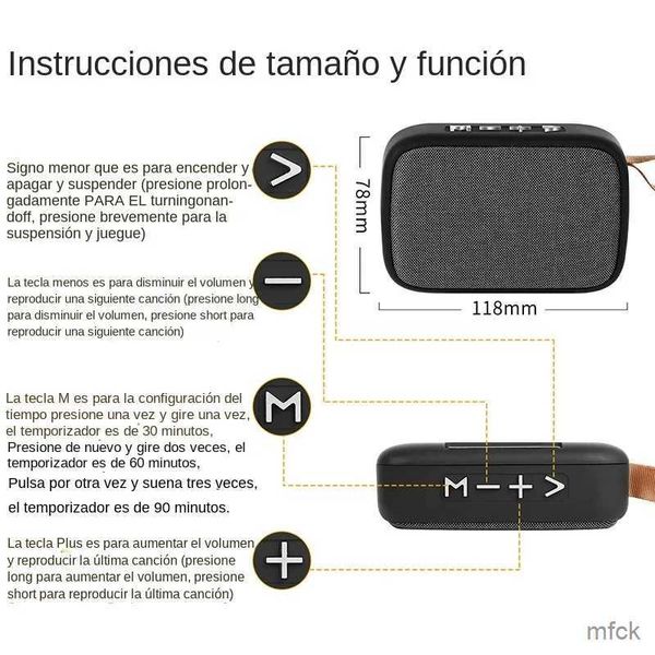 Alto -falantes portáteis Mini Caixa de alto -falante de alto -falante Bluetooth portátil Subwoofer Music Center Boom Boom Boom 3D Rádio estéreo Support SD TF Card Radio