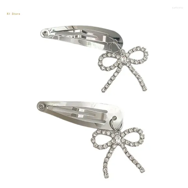 Clip per capelli 1pc/2 pezzi Girl Hairpin Pearl Bowknot Pendant Barrettes for Summer Bangs Wear