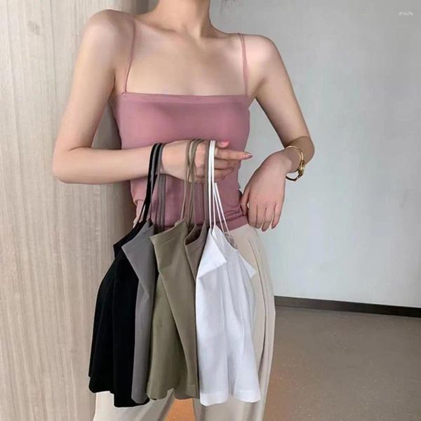 Camisoles Tanks Frauen Sommer Bra Weste Slim Fit gepolstert Camis Tops Spaghetti Gurt Crop Top Elastic Camisole Weibchen