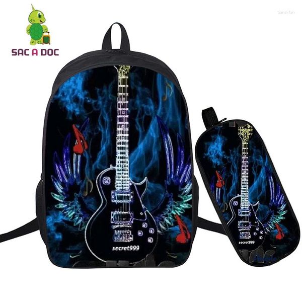 Backpack Teens Music Lover Rucksäcke Reise Laptop -Taschen für Sendelist Student Penbag 3d Print Mochila Hombre Korean Plecak Damski Schoolbag