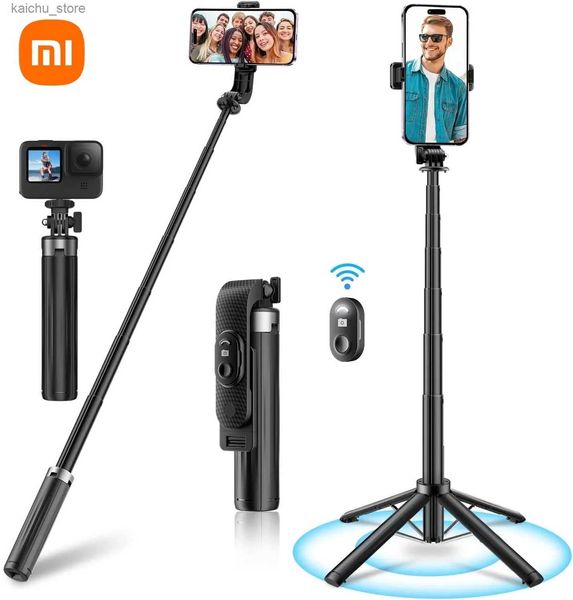 Monopodi selfie Monopods Telefono di selfie Tripode 40 Controllo Bluetooth ricaricabile estensibile con vite da 1/4 di pollice per smartphone Android iPhone Y240418