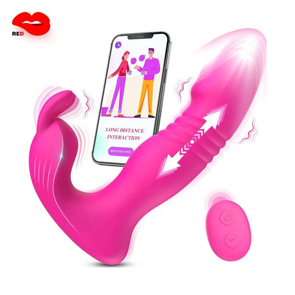 3in1 App Uzaktan Kumanda Tavşan Kulakları Vibratör Klitoris Anal Çiftler Seksi Makine Dildo G-Spot Mastubator Yetişkin Oyuncakları Kadınlar İçin