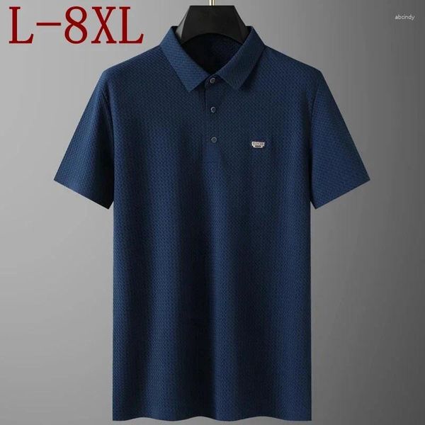 Erkekler Polos 8xl 7xl 6xl 2024 Yaz Yüksek Son İş Gömlekleri Erkekler İçin Kısa Kollu Teeshirt Homme Sıradan Gevşek Erkek Polo Gömlek