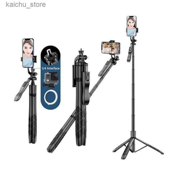 Monopodi selfie roreta-l16 wireless selfie stick treppiede stand monopode pieghevole per smartphone di scienze della GoPro Equilibrio Equilibrate Shoot Shoot Live Y240418