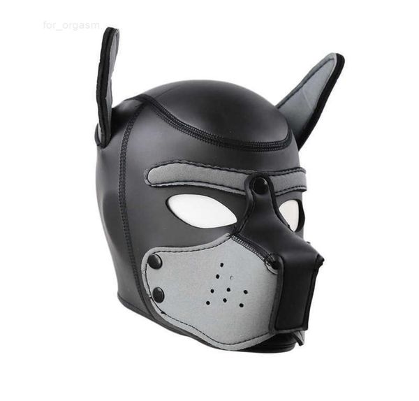 2022ROLE Cosplay adulto sexy Play Dog Máscara Full Head Mask Soft acolchoado Latex Rubber Puppy Games Produtos para adultos para 2107227329704