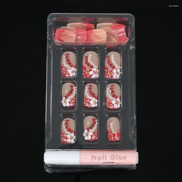 False Nails Wholesale-! 24 pezzi rifiniti con decorazioni di strass 3D Fine per le nail art consigli per la manicure Lady/Women