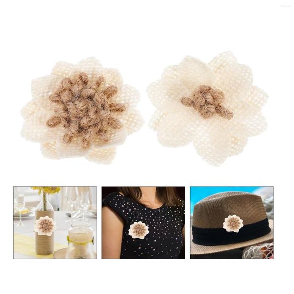 Dekorative Blumen 12pcs künstliche Blumendekoration DIY Hochzeit Leinen Verzierungen Schmuck für Partykostüm hängen