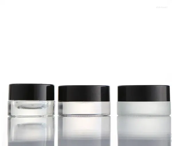 Speicherflaschen 500pcs klare/gefrostete Gläserflaschen 3G 5G 7G Kosmetikglas mit innerem PP -Liner für Handgesichtscreme Lippenlotion SN319
