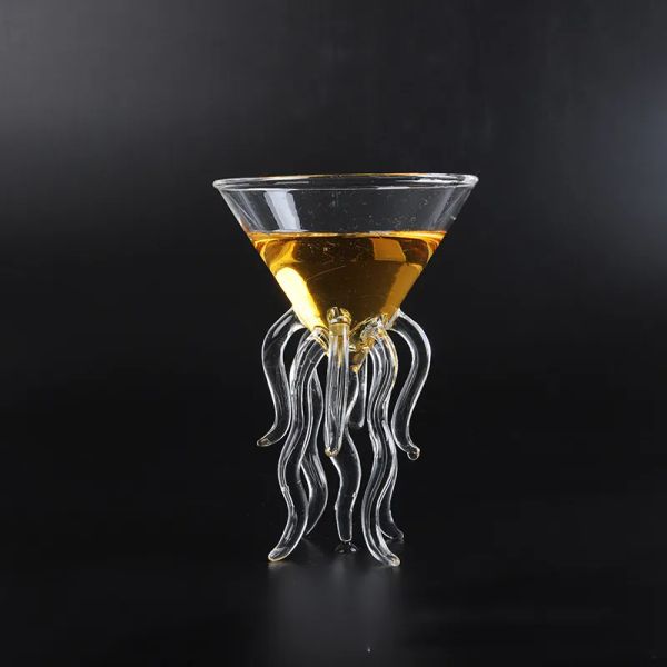 Brille 100ml kreativer Tintenfisch Cocktail Transparente Quallen -Tasse Saft Gobel Conical Wine Champagner Glass Y200107