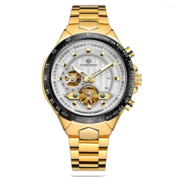 Armbanduhren mit hoher Luxus -Weißwahl von Herren, automatische mechanische mechanische wasserdichte Countdown -Datum Uhr Sapphire Glass Mirror Business