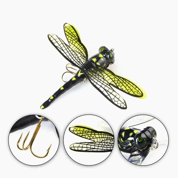 6G 7.5cm Topwater Dragonfly Flies Böcek sinek balıkçılığı cazibesi alabalık popper yapay yem sallama